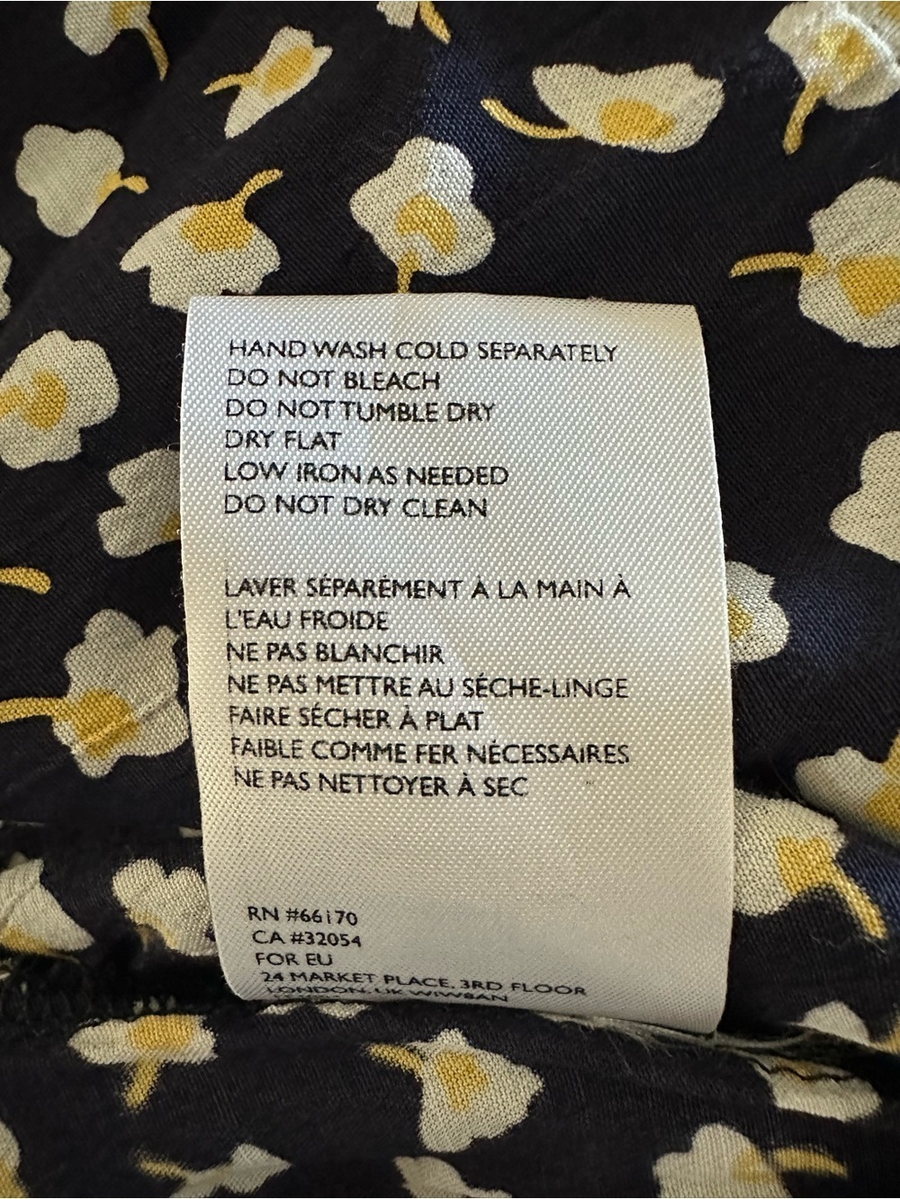 Faithfull the Brand Navy and White Floral Wrap Dress - Picture 4 of 5